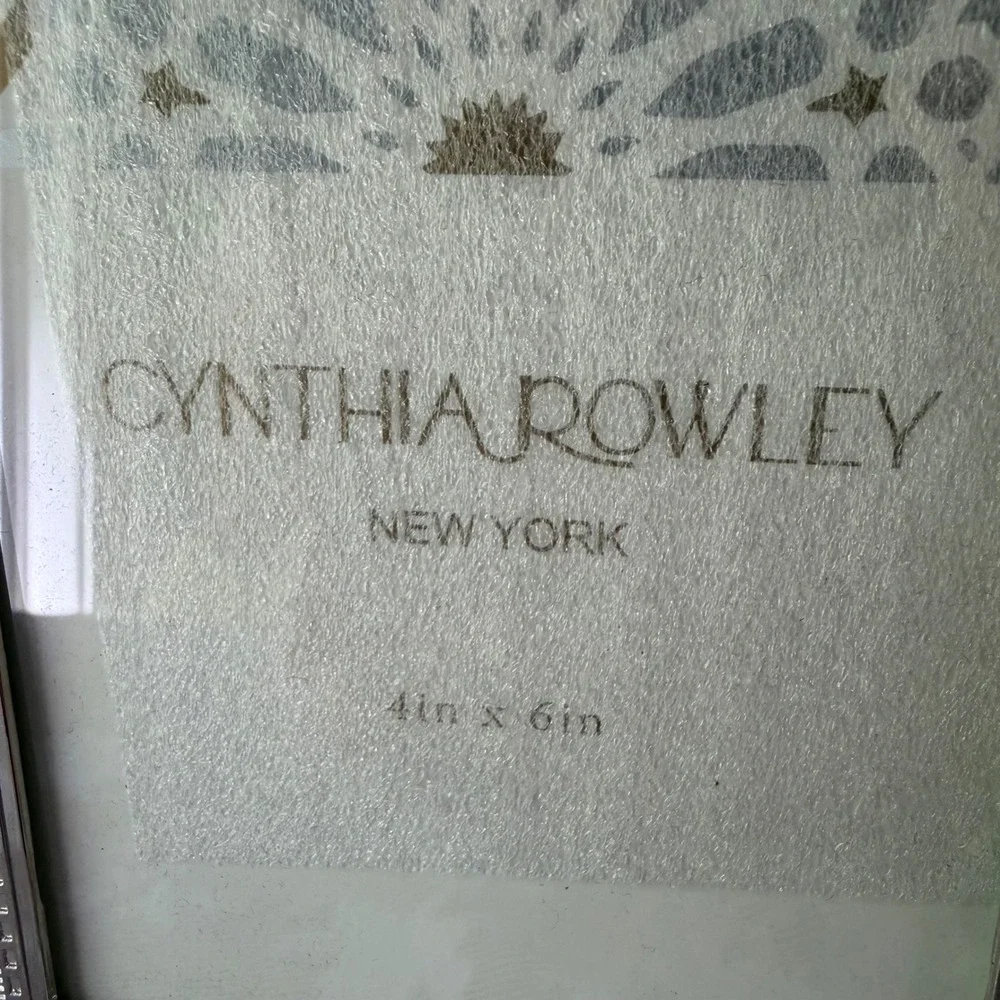 Cynthia Rowley Picture Frame Unisex 4x6 Silver Good Filigree Ornate Floral Metal